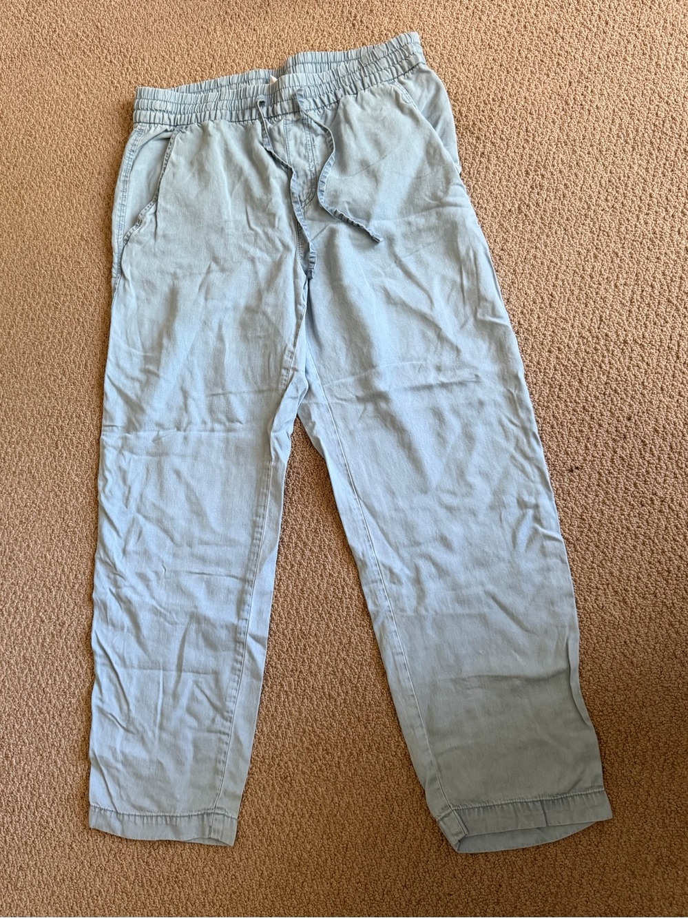 GAP Light Blue Cropped Drawstring Ankle Pants
